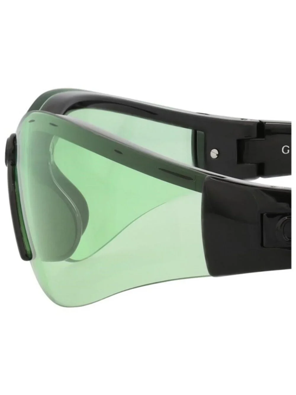 New Gucci Womens Shield/Wrap Black Black Green Fashion Designer Sunglasses